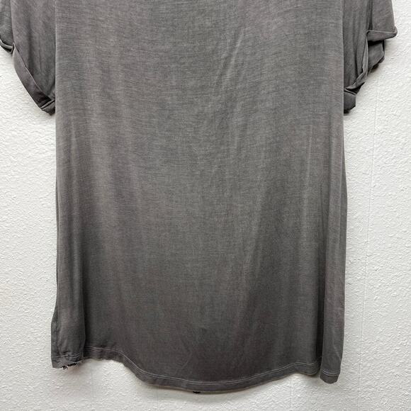American Eagle Top Womens Medium Lace Up Stonewash Relaxed Soft Minimalist Boho - Picture 7 of 11